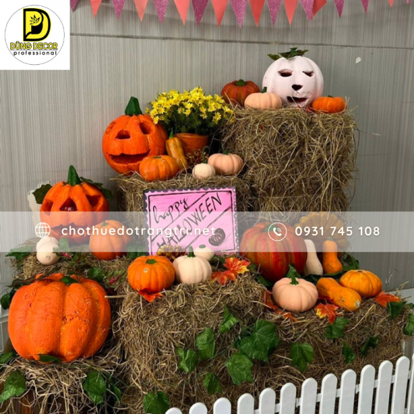 Cho thuê cảnh trang trí Halloween bí ngô 